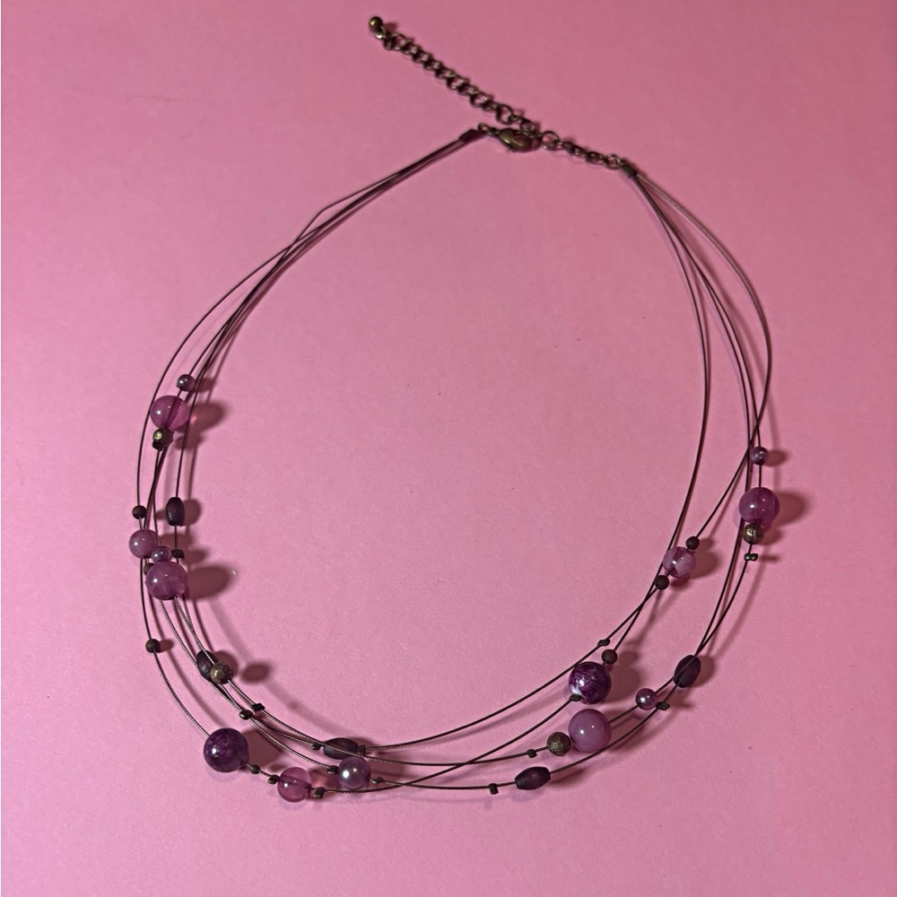 Elegant Purple Beaded Necklace